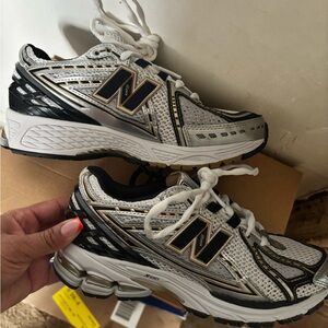New Balance White and Black Athletic Shoes